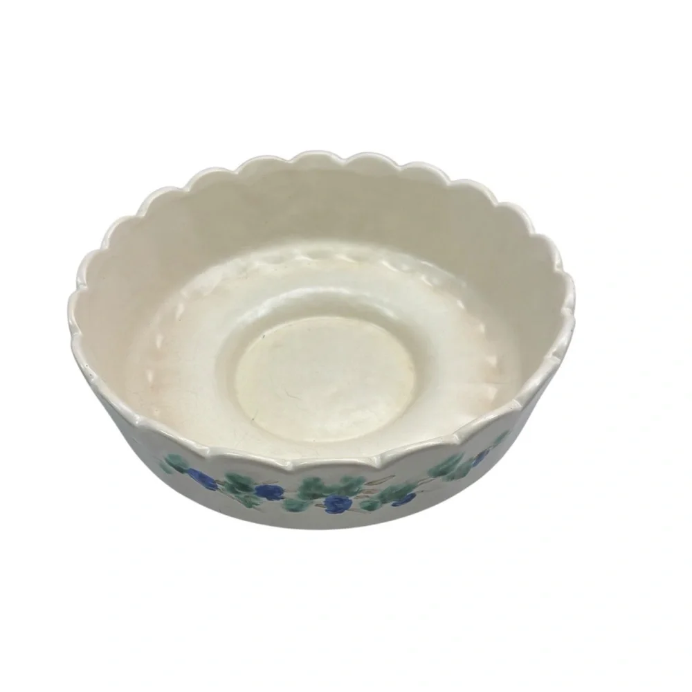 Vintage McCOY Pottery Grapevine Scalloped Bowl Flower Planter Pot Dish MCM Large